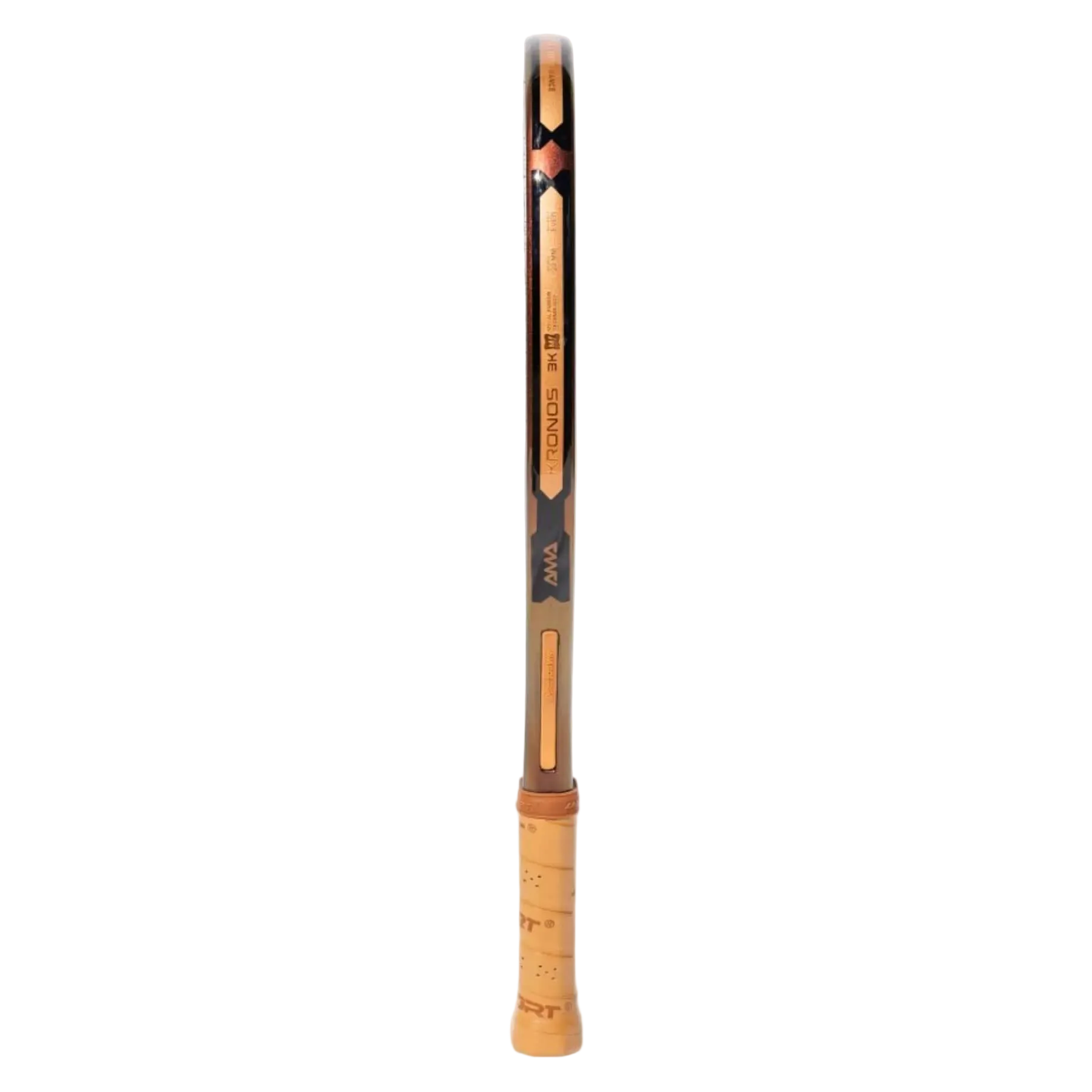 Side profile of the AMA Sport Kronos 6th Generation 2026 beach tennis racket built for competitive players seeking precision and balance.
