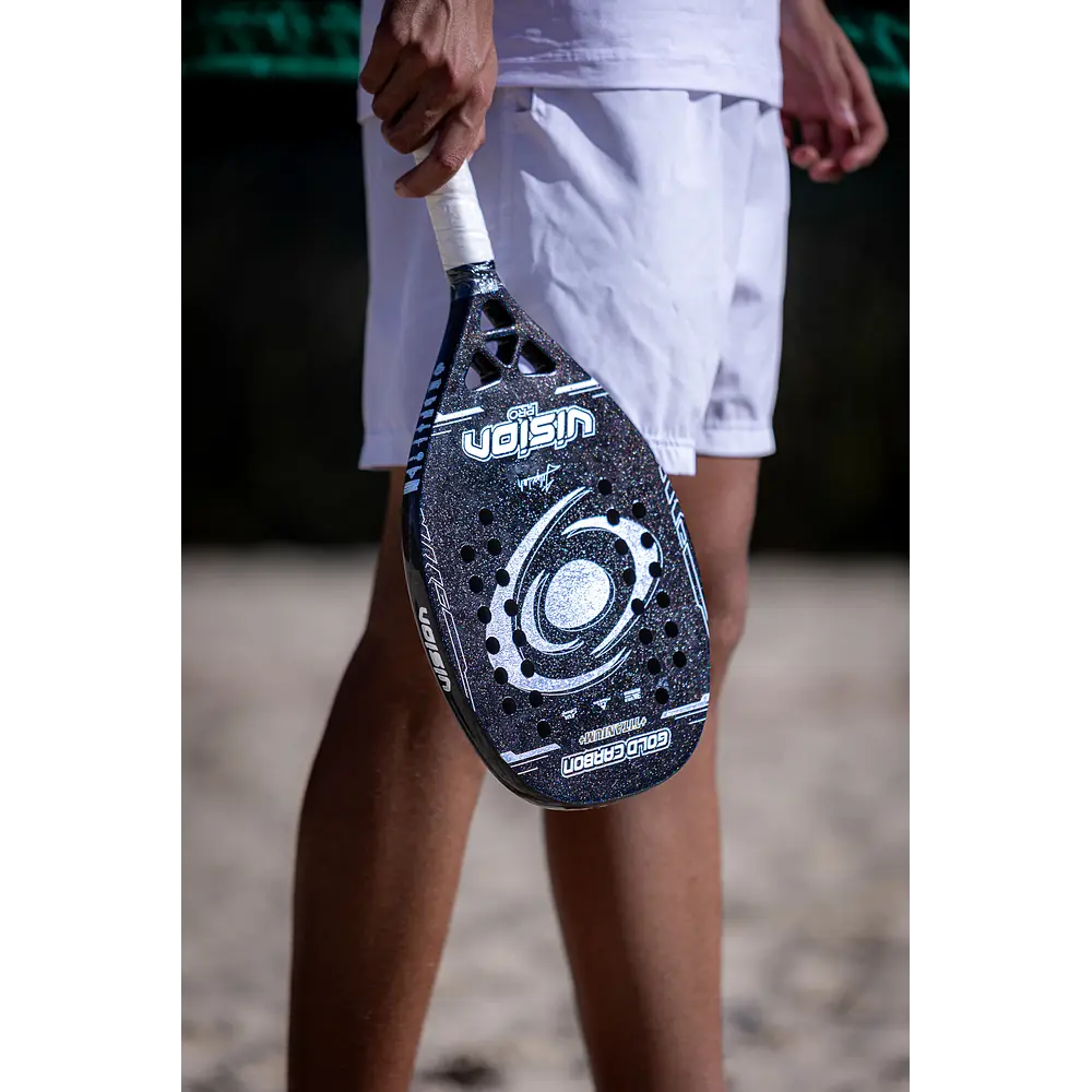 Vision Pro Gold Carbon Titanium 2026 beach tennis racket engineered for power and control