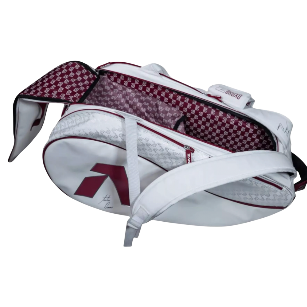 interior storage space of ZAND pro beach tennis bag with multiple compartments