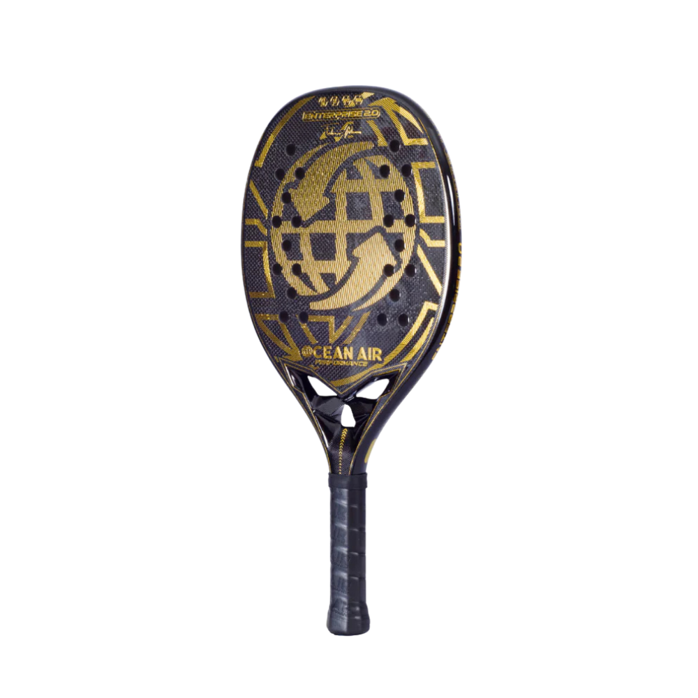 Side profile of Ocean Air Enterprise 2026 beach tennis racket