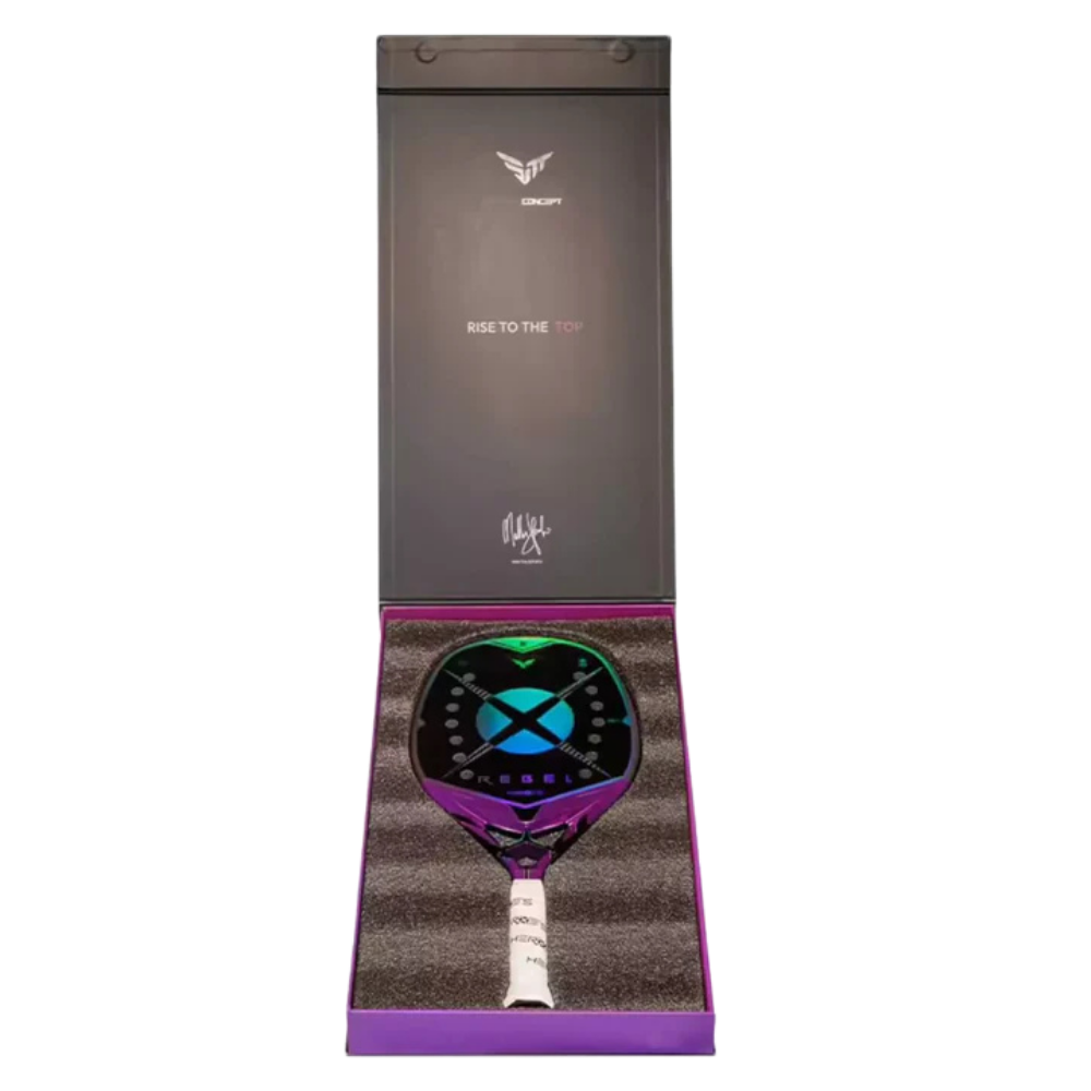 Heroes Rebel 2025 beach tennis racket inside open box packaging