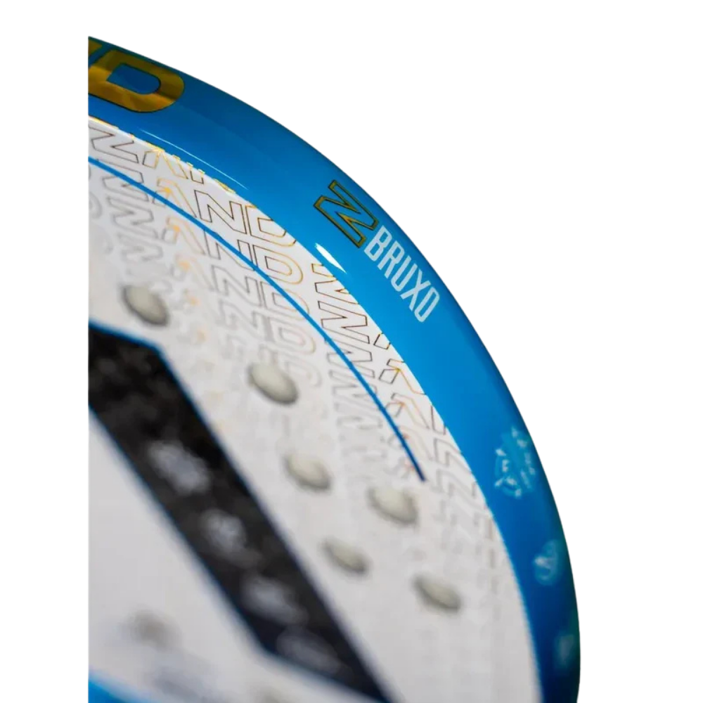 Top of Zand Z Wizard Bruxo Antomi Ramos 2025 beach tennis racket highlighting bruxo sign