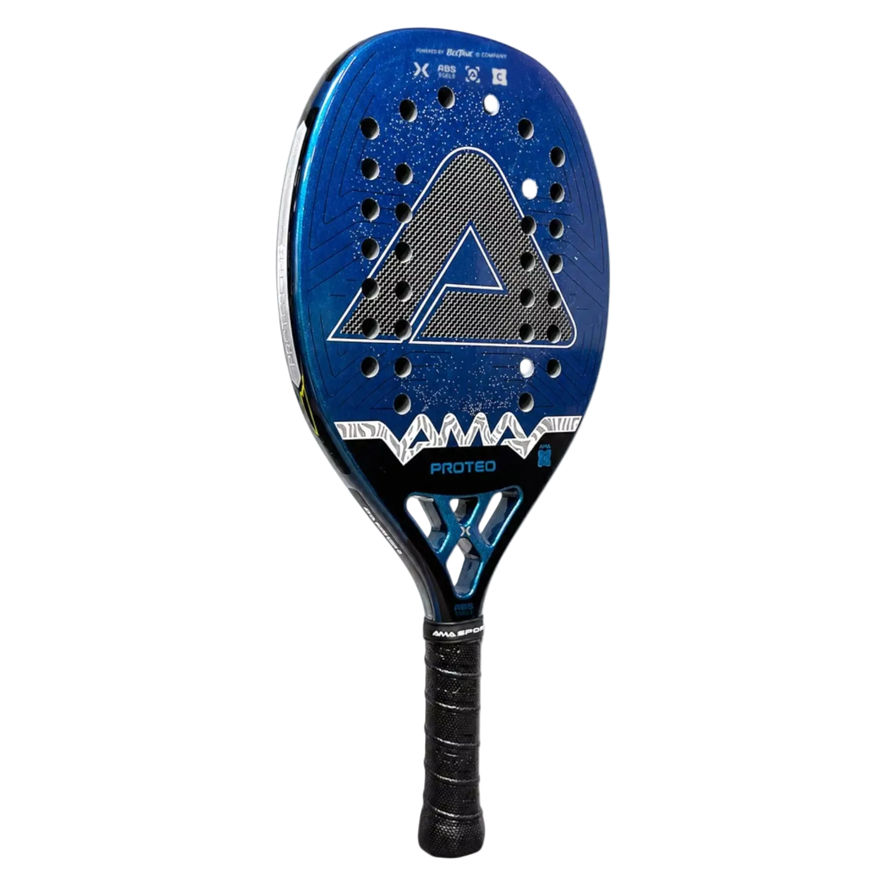 AMA Sport Proteo 2026 beach tennis racket featuring 3K Carbon construction and balanced performance available at Beach Tennis Depot