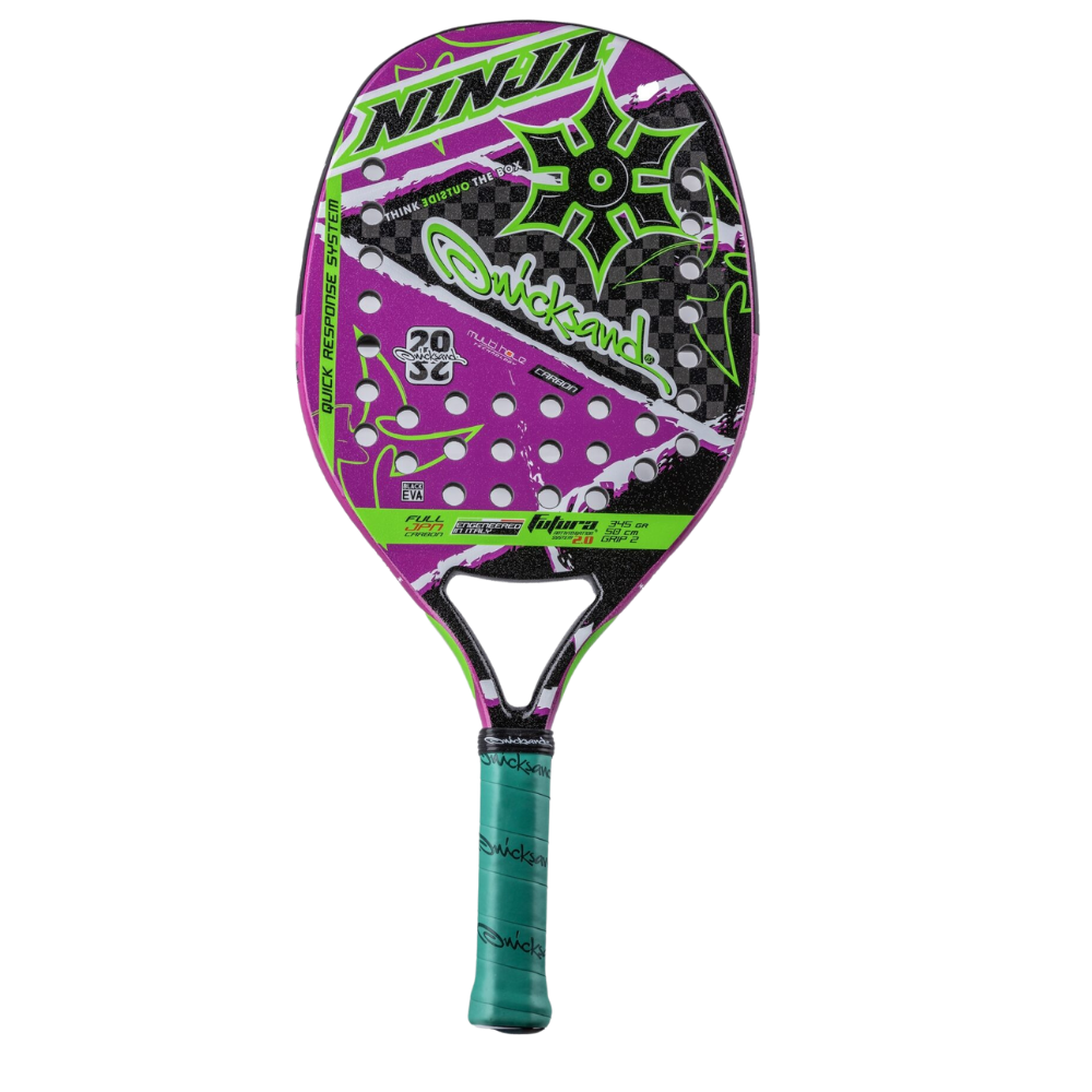 Quicksand Ninja 2022 beach tennis racket designed for precision, control and consistent all-around performance available at Beach Tennis Depot