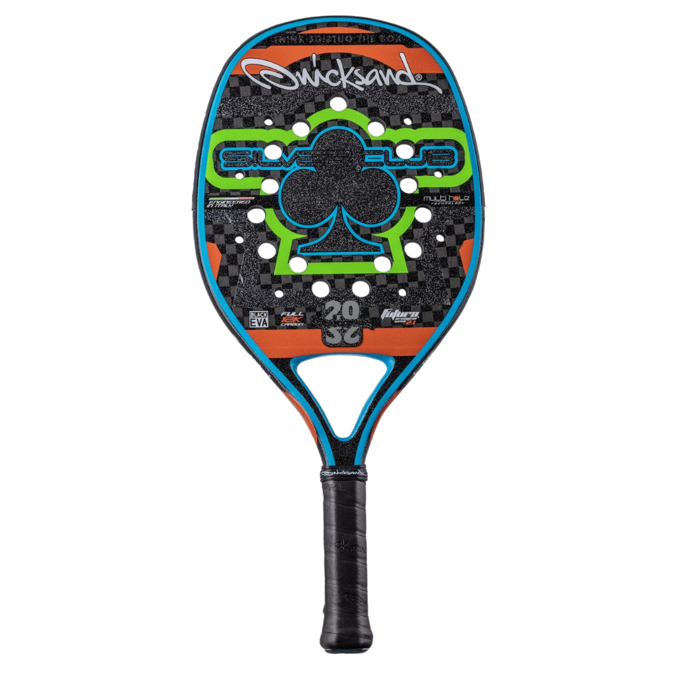 Quicksand SilverClub 2022 beach tennis racket side profile designed for comfort and reliable performance.