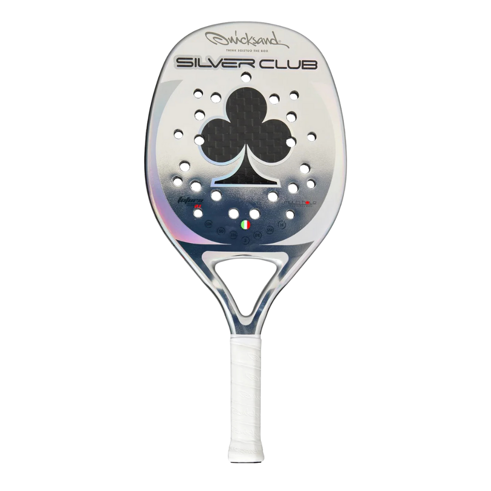 Quicksand Silver Club 2025 beach tennis racket with Glipper treatment for enhanced spin and control