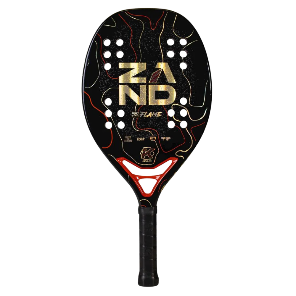 ZAND Z-Flame 2026 Flaminia Daina Kevlar beach tennis racket front view from the 2026 Collection at Beach Tennis Depot