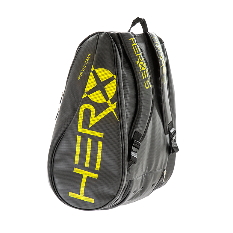 Back view of Heroes Thunder Black beach tennis duffle bag